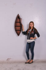 35"l Wooden Canoe Boat Wall Mount Shelf - Hang Vertically or Horizontally! - Image 3