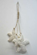 16” White Wooden 3 Piece White Starfish on a Rope Hanging Decor
