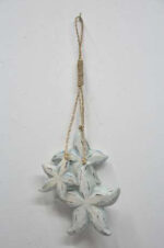 16” White Wooden 3 Piece White Starfish on a Rope Hanging Decor - Image 3