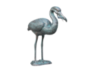 Heron Bird with Fish Standing Statue Verde Bronze Finish - Image 2