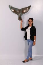 21”H Verde Bronze Finish Whale Tail Wall Sculpture - Image 3