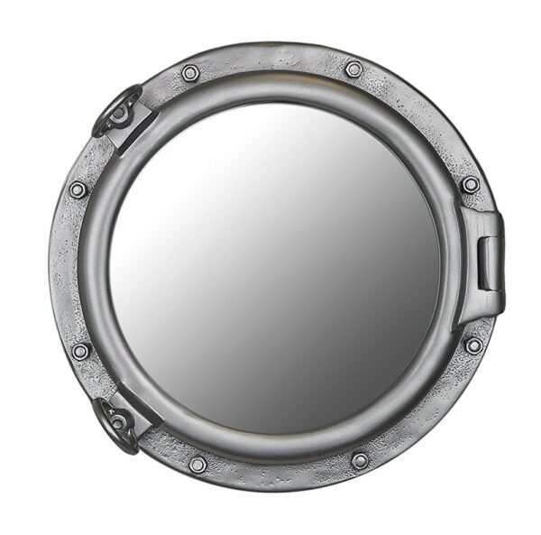 20" Porthole Mirror Silver Finish Wall Mount