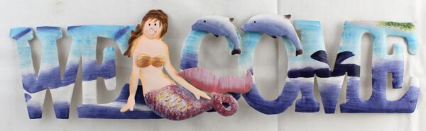 16" Metal Mermaid Welcome Wall Plaque