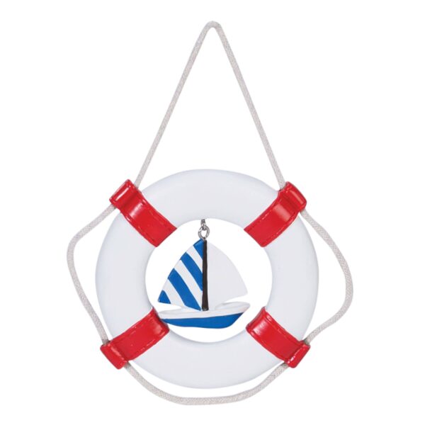 Beachcombers Lifering and Sail boat Ornament