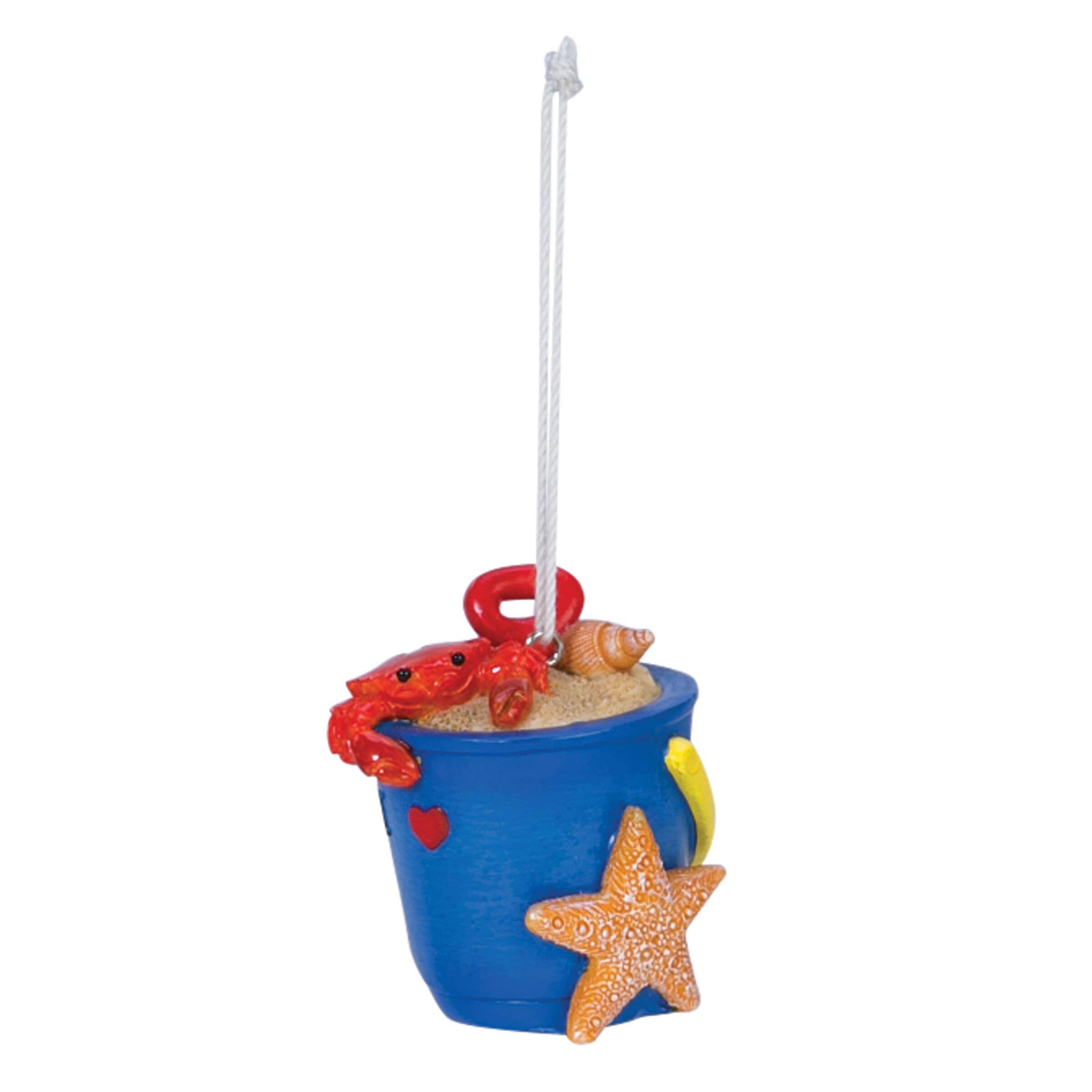 BI144 Blue bucket W/crab and pail ornament - Image 1