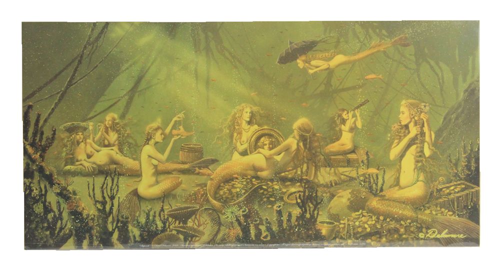 BM028-mermaid-shipwreck-full-color-print-20-x-10-inches 10" x 20" Mermaid Shipwreck Full Color Print - David Delamare - Image 1