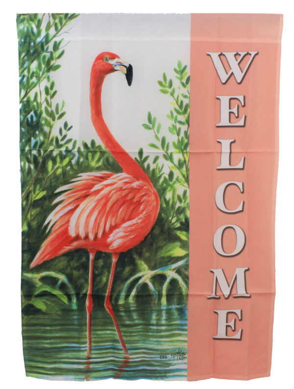 40" All Weather Welcome Flamingo Large Flag