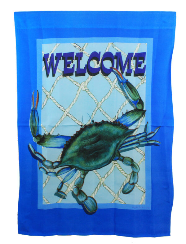40" All Weather Welcome Crab Large Flag