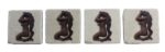 Set of 4 Stone Mermaid Coasters - Botticino Marble