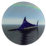 12" Marlin Tempered Round Glass Cutting Board