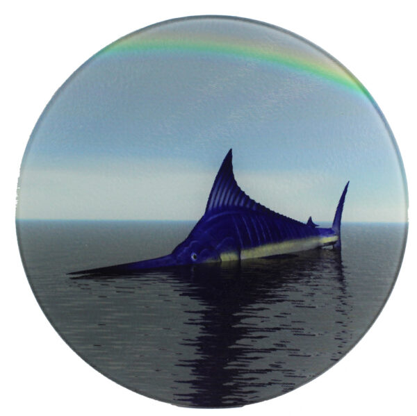 12" Marlin Tempered Round Glass Cutting Board