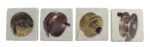 Set of 4 Antique Fishing Reel Coasters - Botticino Marble