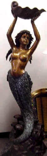 cp034-mermaidshellabovedeadlamp Mermaid Shell Above Lamp/Fountain - Image 1