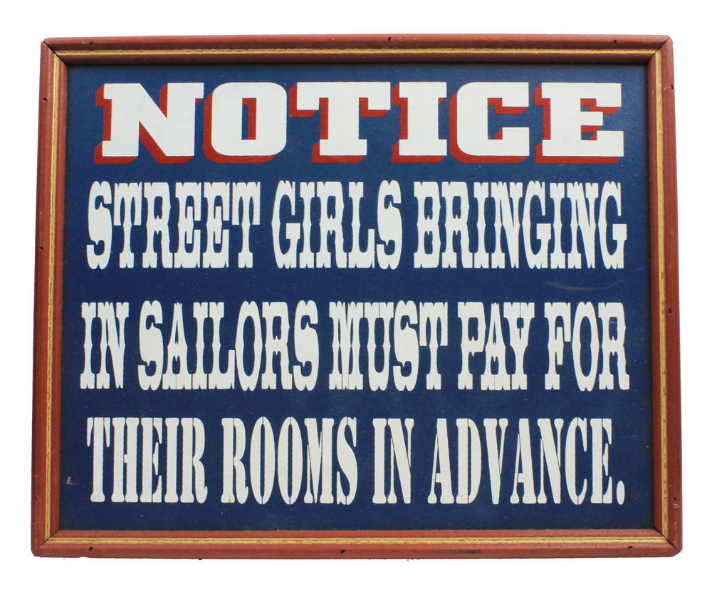 DS012-street-girls-and-sailors-hotel-sign 14" Street Girls and Sailors Wall Sign - Image 1