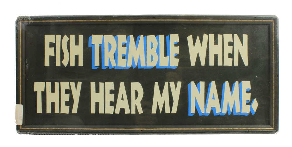 DS042-fish-tremble-hanging-wall-sign 16" Fish Tremble When They Hear My Name Wall Sign - Image 1