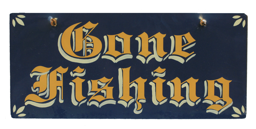 DS049-gone-fishing-wall-sign 16" Gone Fishing Wall Sign - Image 1