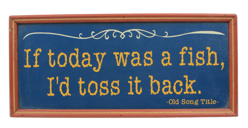 DS051-if-today-was-a-fish-i'd-toss-it-back-wall-sign 16" If today was a fish, I'd toss it back Wall Sign - Image 1