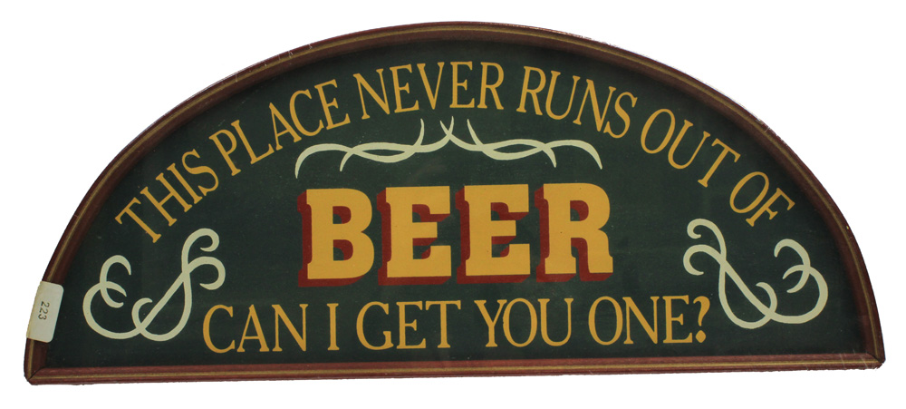 DS089-this-place-never-runs-out-of-beer-wall-sign 18.5" This Place Never Runs Out of Beer Wall Sign - Image 1