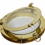 20” Solid Brass Heavy Porthole Window with 2" Deep Flange - Functioning
