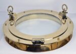 20” Solid Brass Heavy Porthole Window with 2" Deep Flange - Functioning - Image 2