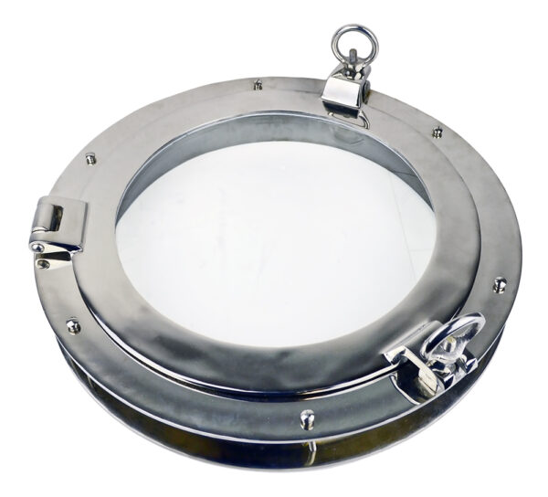 20” Nickel Finish over Solid Brass Porthole Window with 2” Deep Flange - Functional