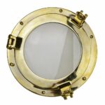 12” Solid Brass Heavy Porthole Window with 2" Deep Flange - Functional