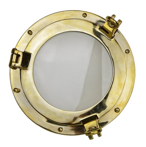 12” Solid Brass Heavy Porthole Window with 2" Deep Flange - Functional