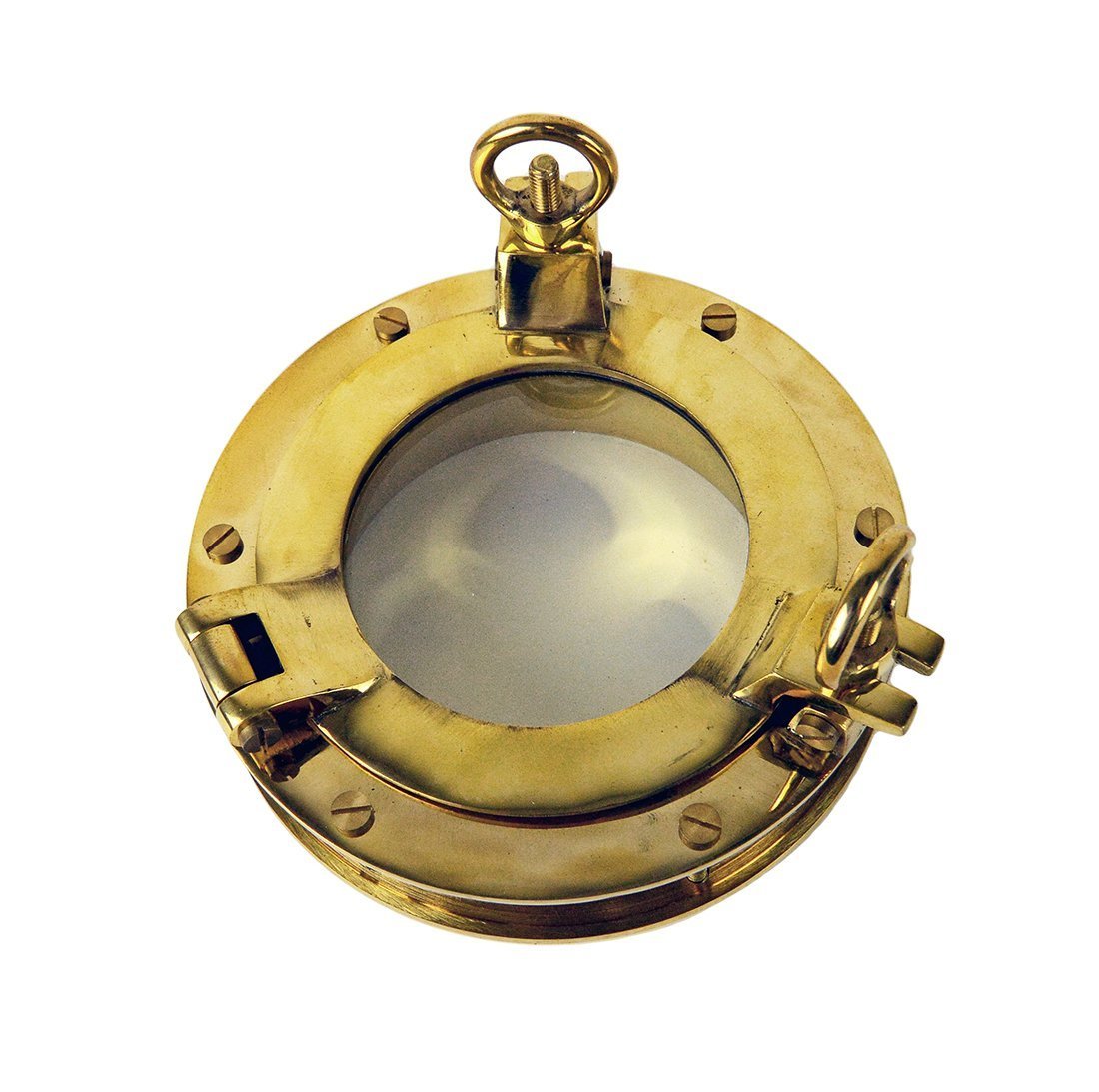 EX009-8-inch-solid-brass-heavy-porthole-window-with-flange 8” Solid Brass Heavy Porthole Window with 1 7/8" Flange - Image 1