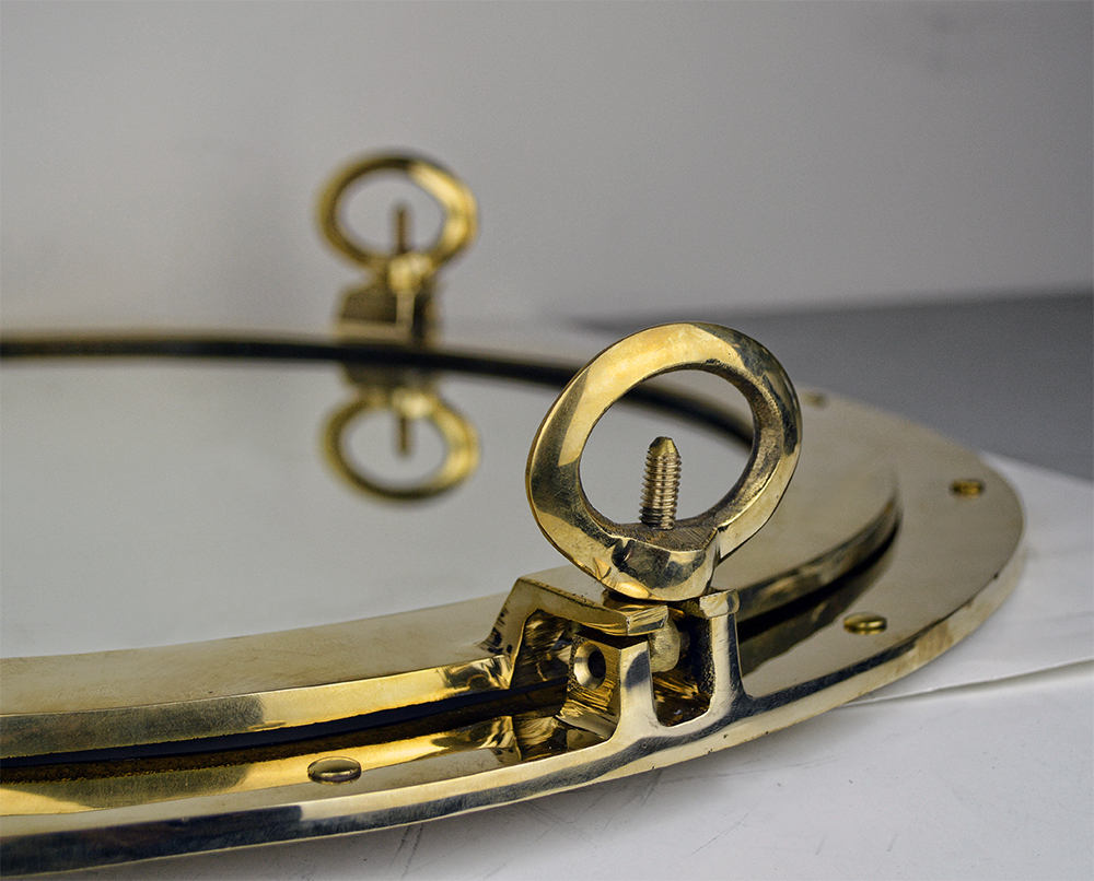 EX017-24-inch-brass-porthole-mirror-nautical-tropical-home-decor-1 24” Solid Brass Wall Mount Porthole Mirror - Image 1