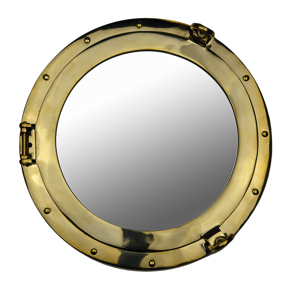 EX021-20-inch-brass-porthole-mirror-nautical-tropical-home-decor-1 20” Solid Brass Wall Mount Porthole Mirror - Image 1
