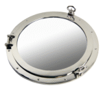 20” Nickel Finish Over Brass Porthole Mirror