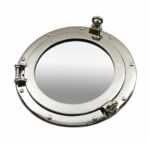 12” Nickel Finish over Solid Brass Porthole Wall Mount Mirror