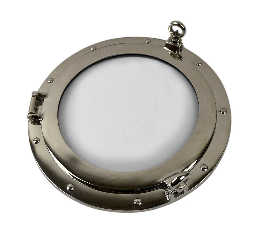 EX037-12-inch-nickel-finish-over-solid-brass-porthole-window 12” Nickel Finish over Solid Brass Wall Mount Porthole Window - Image 1