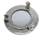 8” Nickel Finish over Brass Wall Mount Porthole Mirror