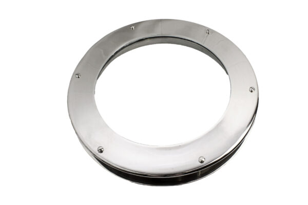 16”Dia Nickel Finish over Solid Brass Deadlight Window with 1.5" Flange