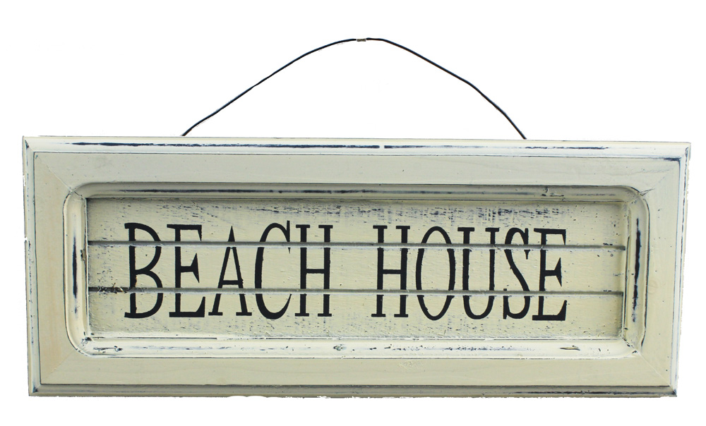 FT010-beach-house-wall-plaque 20" Wooden Beach House Plaque - Image 1