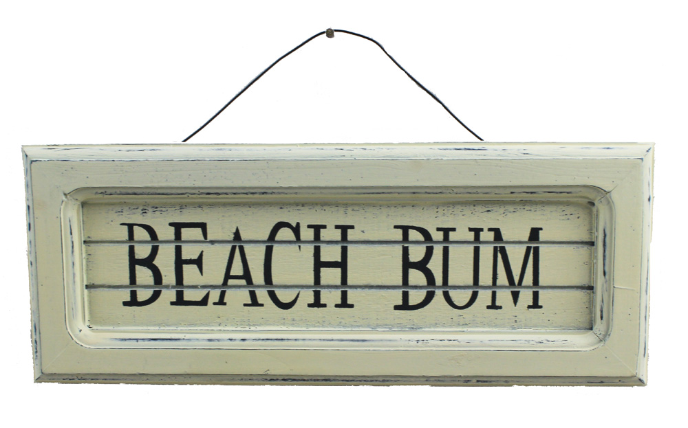 FT012-beach-bum-wall-plaque 20" Wooden Beach Bum Plaque - Image 1