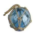 7 inch Light Blue Glass Buoy on a Rope