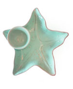 Starfish Shaped Chip and Dip Appetizer Ceramic Plate Turquoise - Image 2
