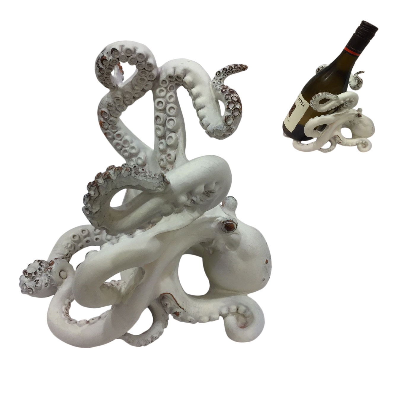 FT059-1 Octopus Wine Bottle Holder (White) - Image 1