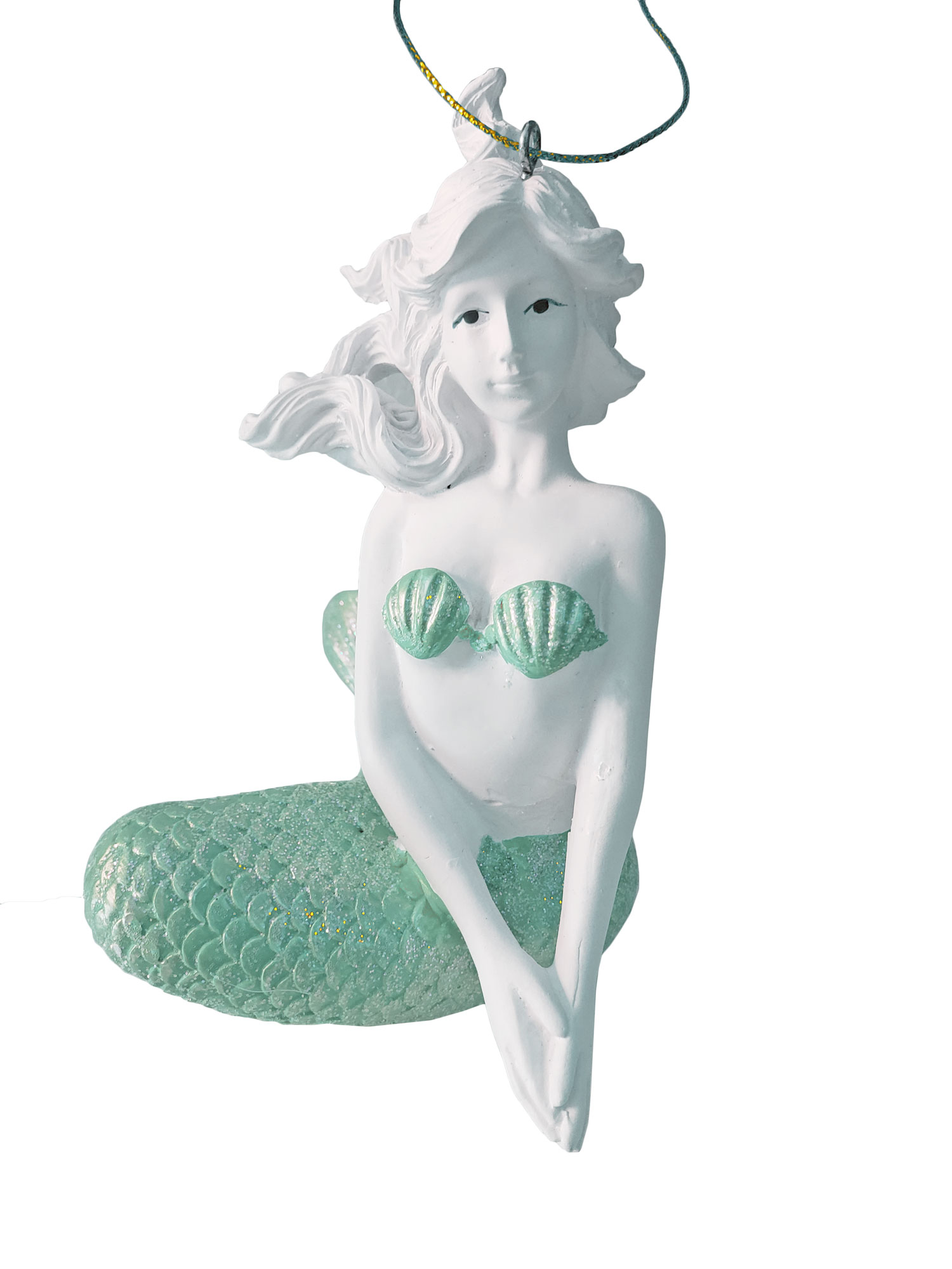 FT064-1 Sitting Mermaid Ornament (Mint) - Image 1