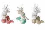 Set of 3 Sitting Mermaid Ornaments In Multiple Colors - Image 2
