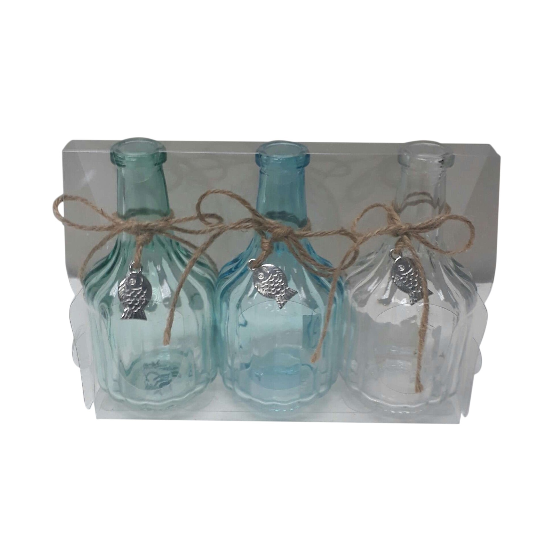 FT089 Sea Life Icon Decorative Bottles, Set of 3, Assorted - Image 1