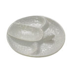 Turtle Shaped Chip and Dip Appetizer Ceramic Plate Cream