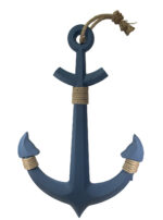 Wooden Hanging Anchor Hanging Wall Décor Large Blue Sculpture