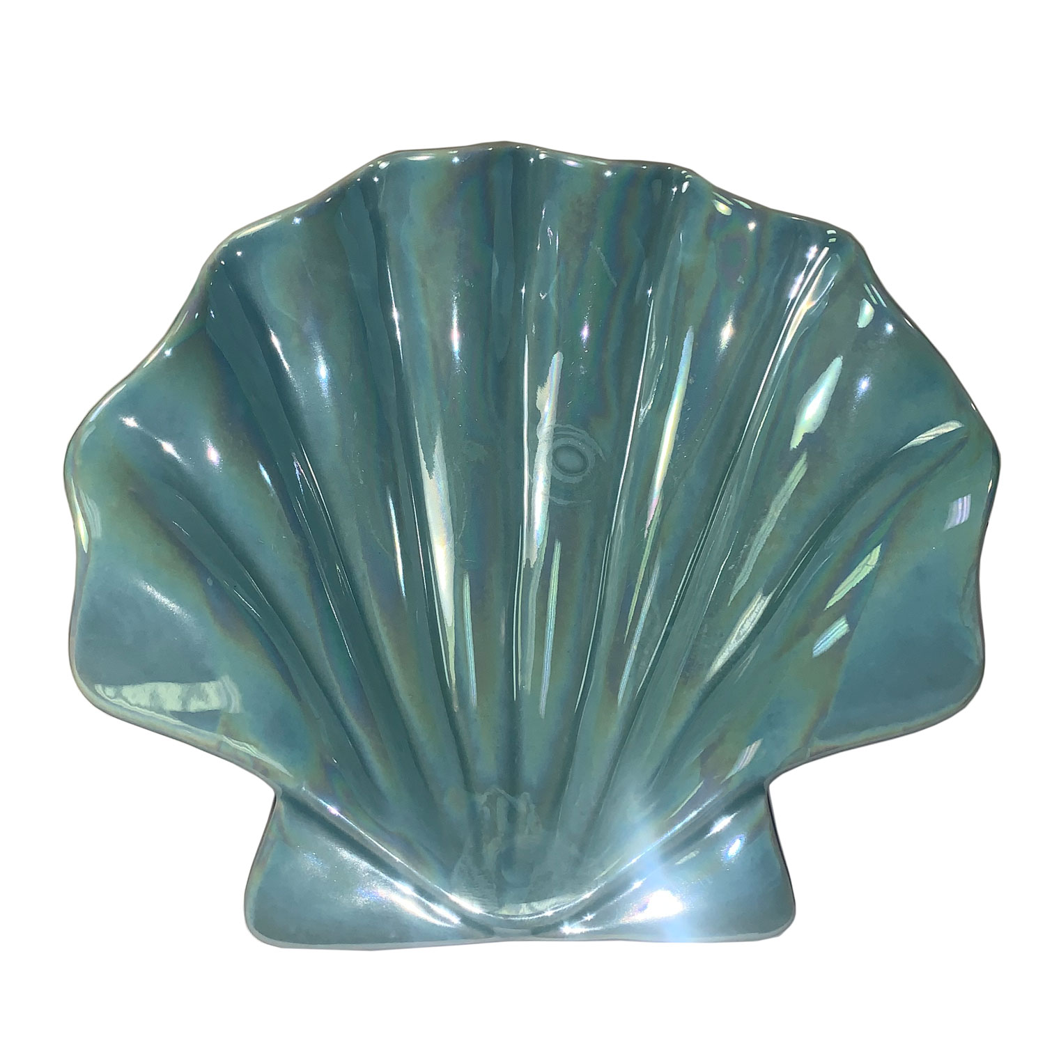 FT130-BLUE Shell Shaped Blue Ceramic Trinket Tray - Image 1