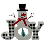 Fancy That Joy Snowman Standing Table Block Christmas Decor