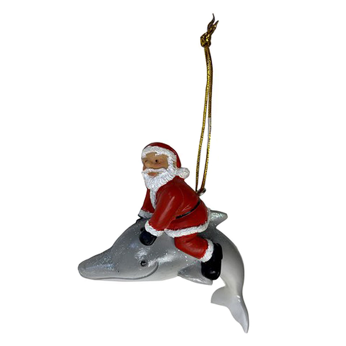 FT167 Santa Claus and Dolphin Ornament Hanging Christmas Decor - Image 1