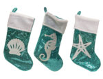 Fancy That Set of 3 Coastal Themed Stockings Turquoise