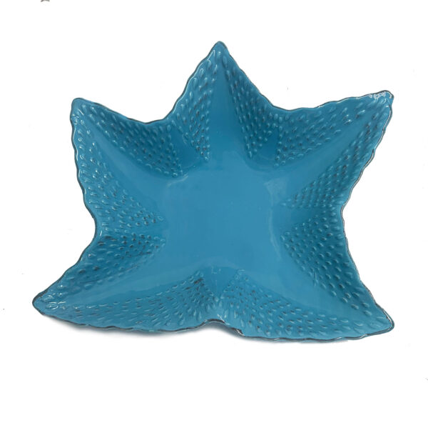Starfish Shaped Ceramic Bowl Turquoise for Appetizers Salads Pastas